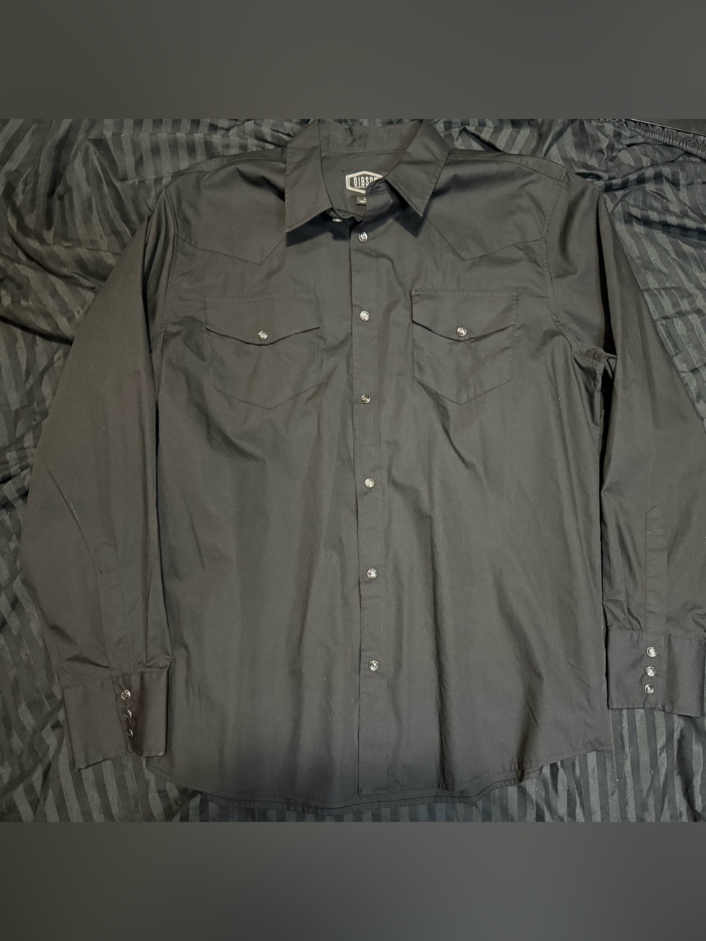 Gibson Trading Co Black Western Snap Shirt